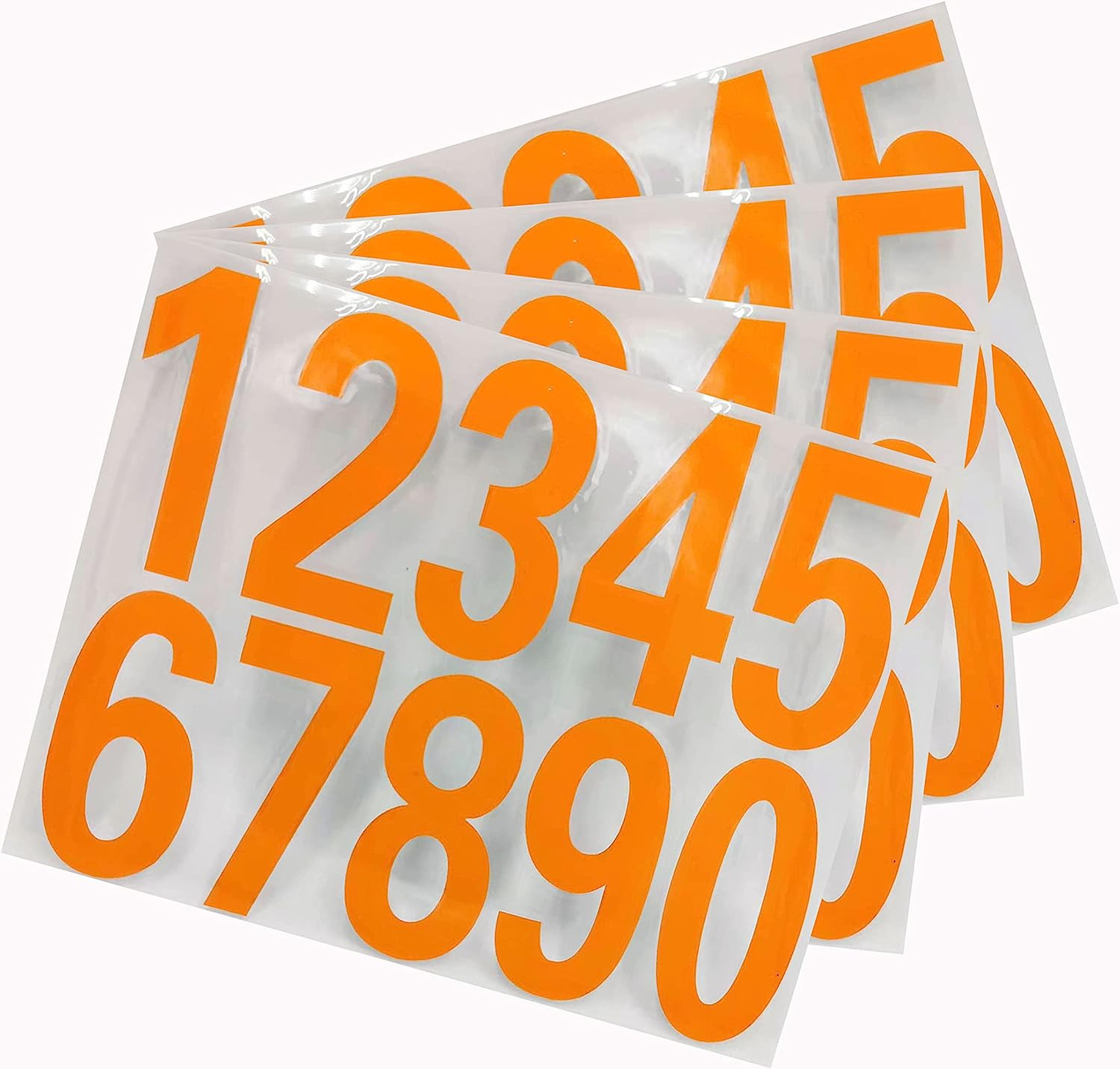 Mailbox Numbers Reflective Stickers for Outside,4 Sets(0-9) 4 Inch Orange Vinyl gallery