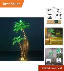 Impressive Artificial Lighted Solar Palm Tree – 4FT & 6FT Sizes Available