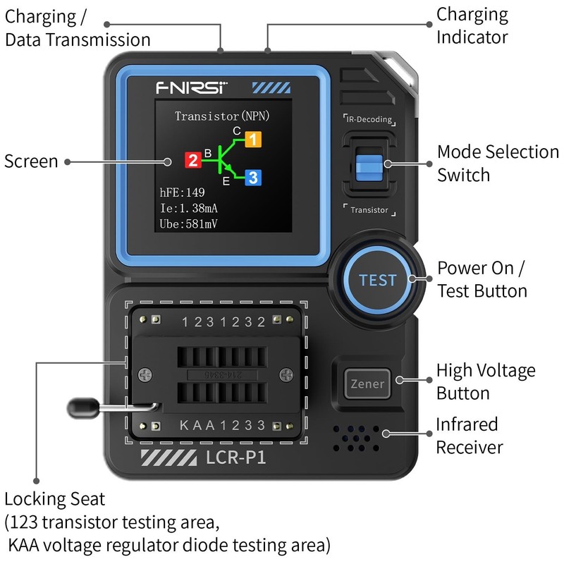 Multi-Function SMD Component Tester: Diode, Triode & Inductance Measurement Tool gallery