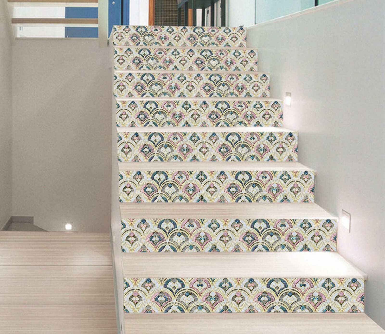 3D Pink Blue Pattern AZ636 Stair Risers Decoration Mural Vinyl Wallpaper Kay gallery
