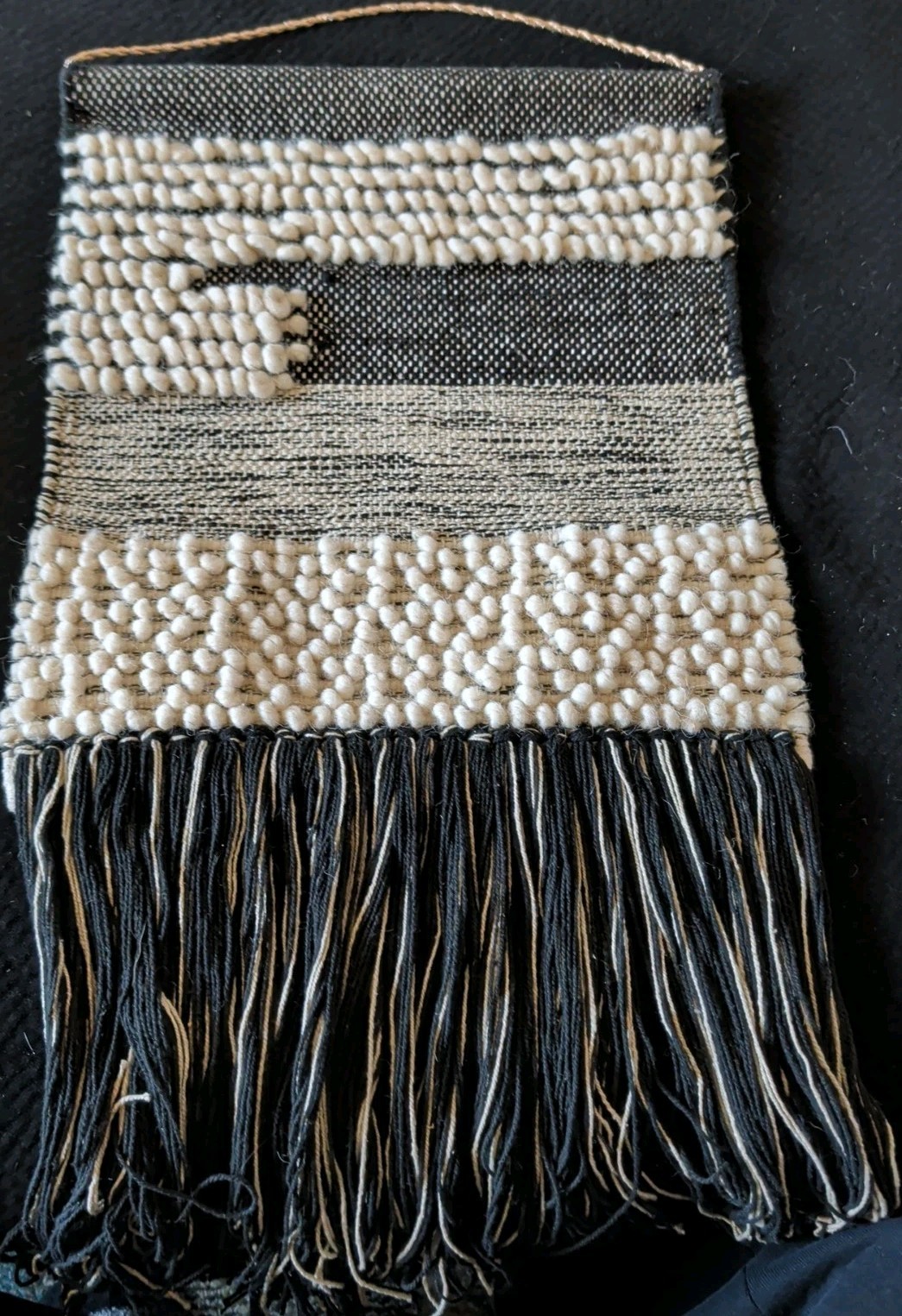 Threshold Target Boho Wall Hanging Tapestry Macrame Tassels Black Beige gallery