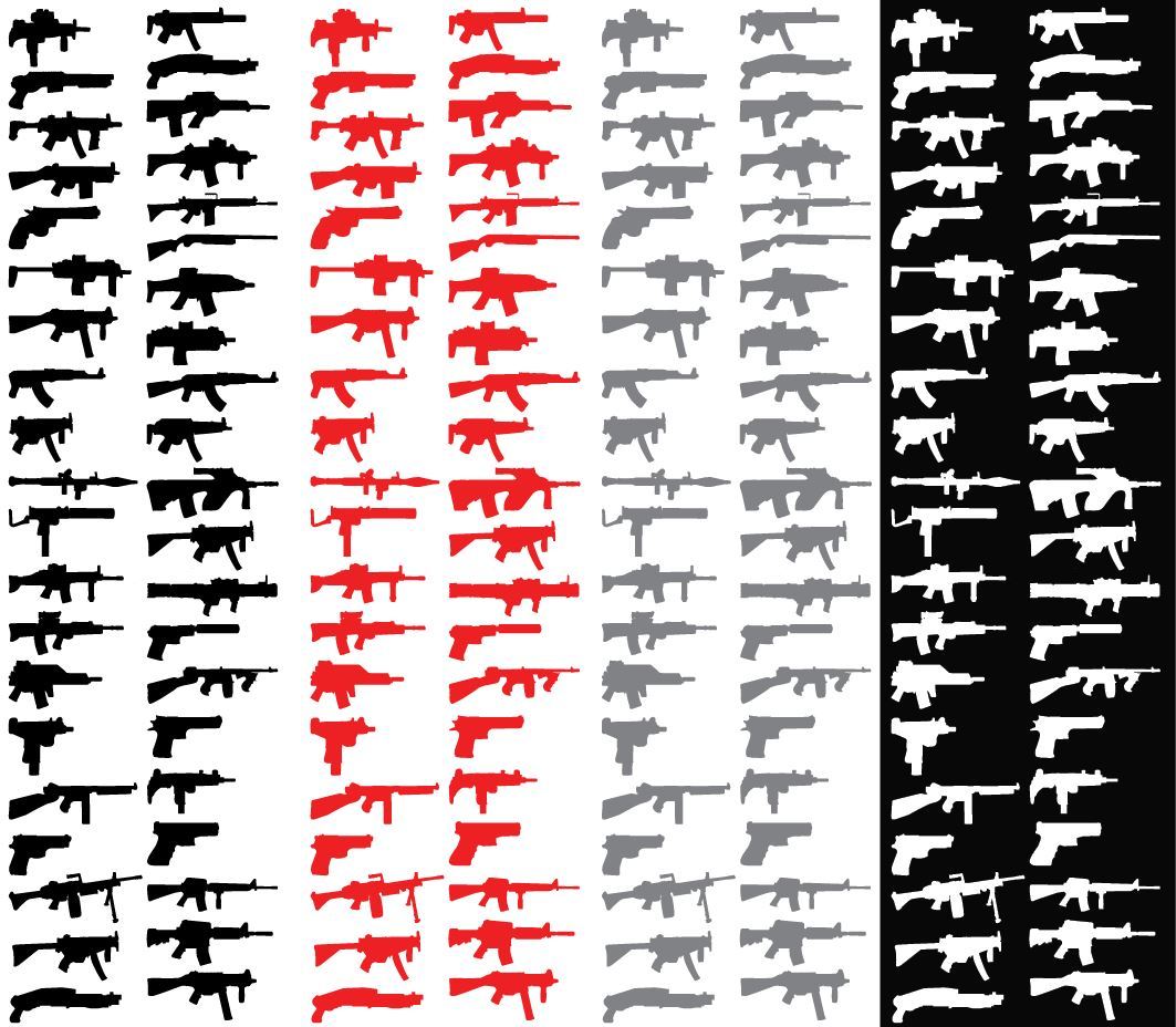 40 - 4" Universal Machine Gun Rogue Decals Without Triggers Show Status Sticker gallery