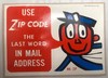 MR. ZIP Use Zip Code Sticker 1965 6 7/8” X 4 7/8” New Condition USPS gallery