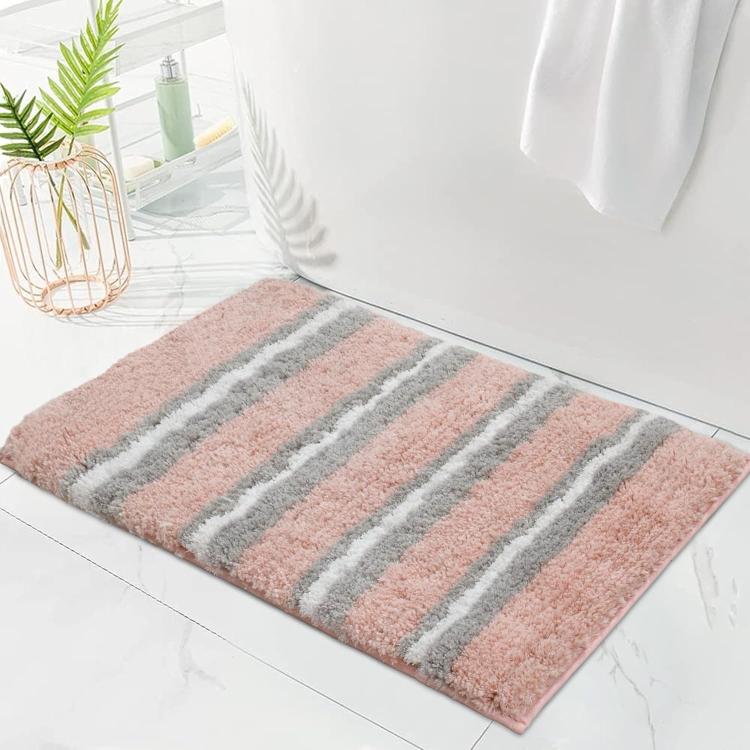 Glamour Collection 100% Polyester Microfiber Non-Slip Bath Rug,Extra Soft gallery