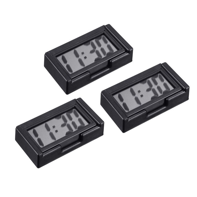 3PC Portable Mini Digital Clock Small Adhesive Stick On Battery Operated LCD New gallery