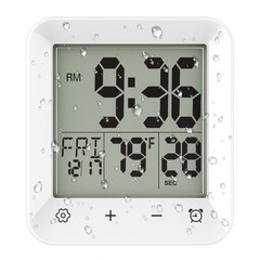 Digital Shower Clock, Waterproof, Timer, Touch Screen, Temp, LCD, Suction Cup