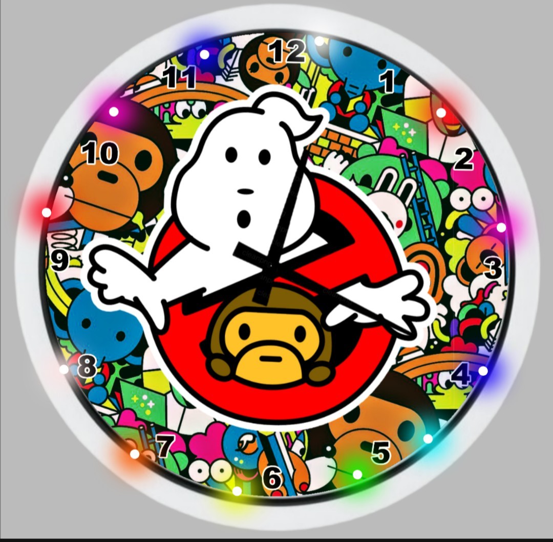 Bape Ghost Busters Led Lights Personalized Clock gallery