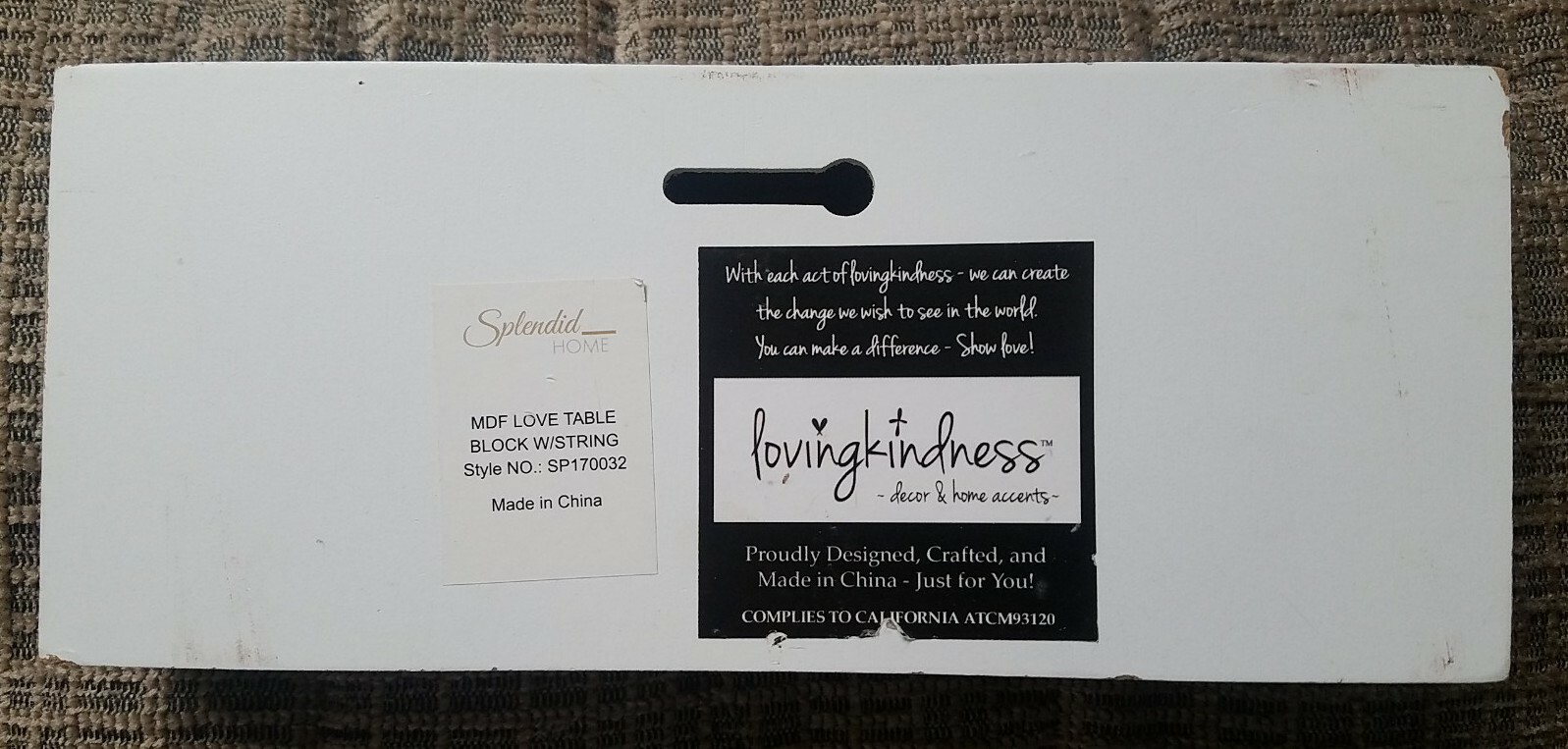 Splendid Home "Love" Block w String Craft Loving Kindness Decor Home Accents gallery