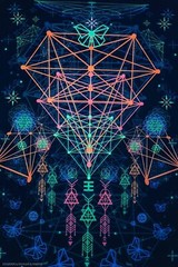 UV Backdrop Black Light Tapestry Psychedelic Art Banner Fluoro Psy Wall Hanging