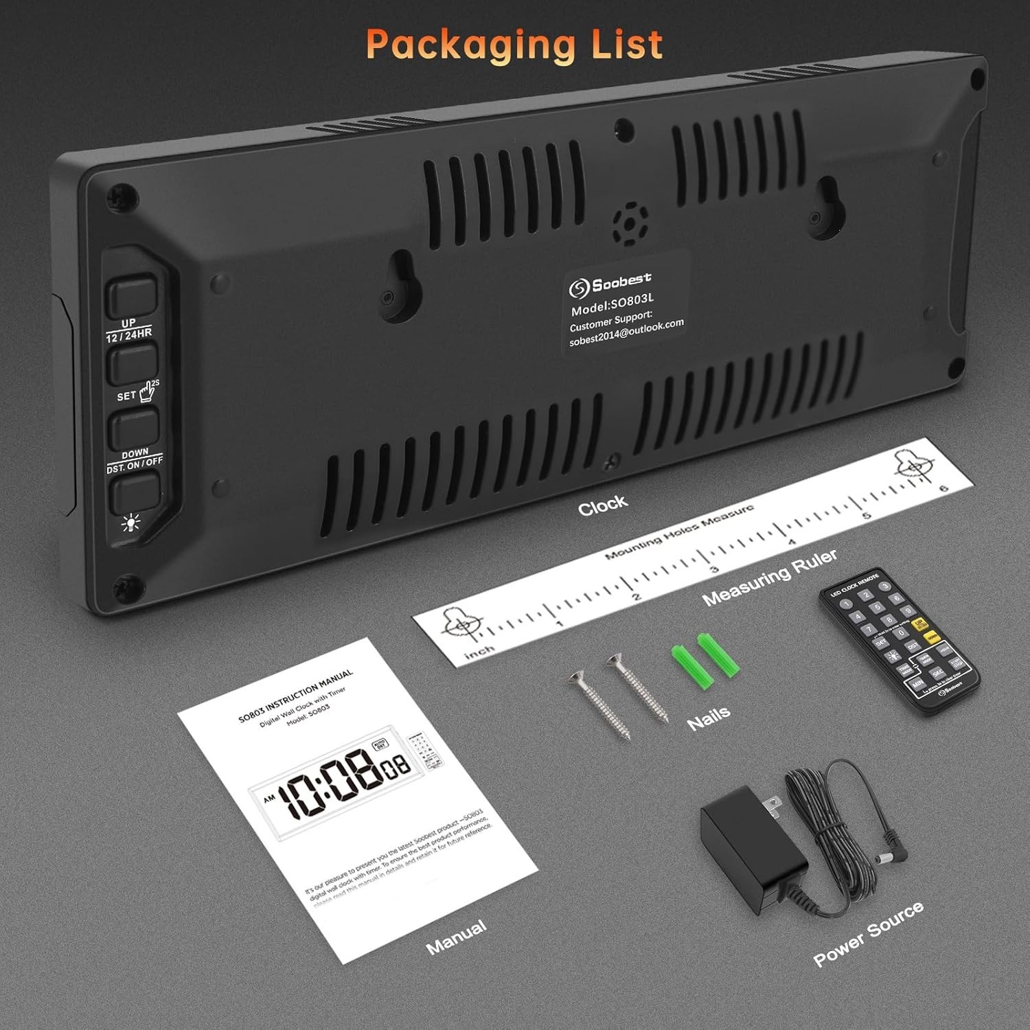 Gym Clock Timer, Workout Clock with Seconds | 5 Dimmer | Remote Countdown Time gallery