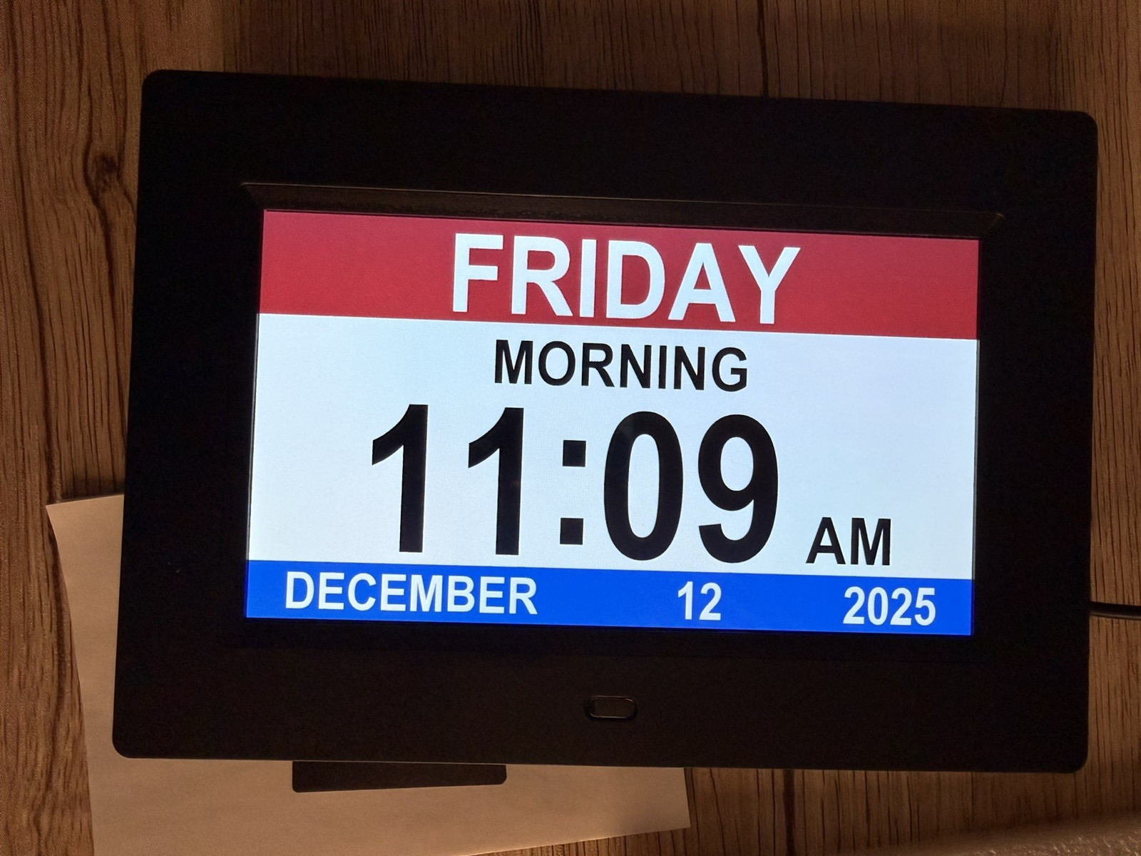 Digital Clock 7" Screen Time Display Date Display Alarm Clock LCD 12/24 Hour NEW gallery