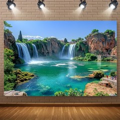 1pc, Polyester Waterfall Scenery Wall Tapestry, 100% Polyester, Universal Holida