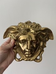 Extra Large Medusa Head Solid Brass Wall Plaque