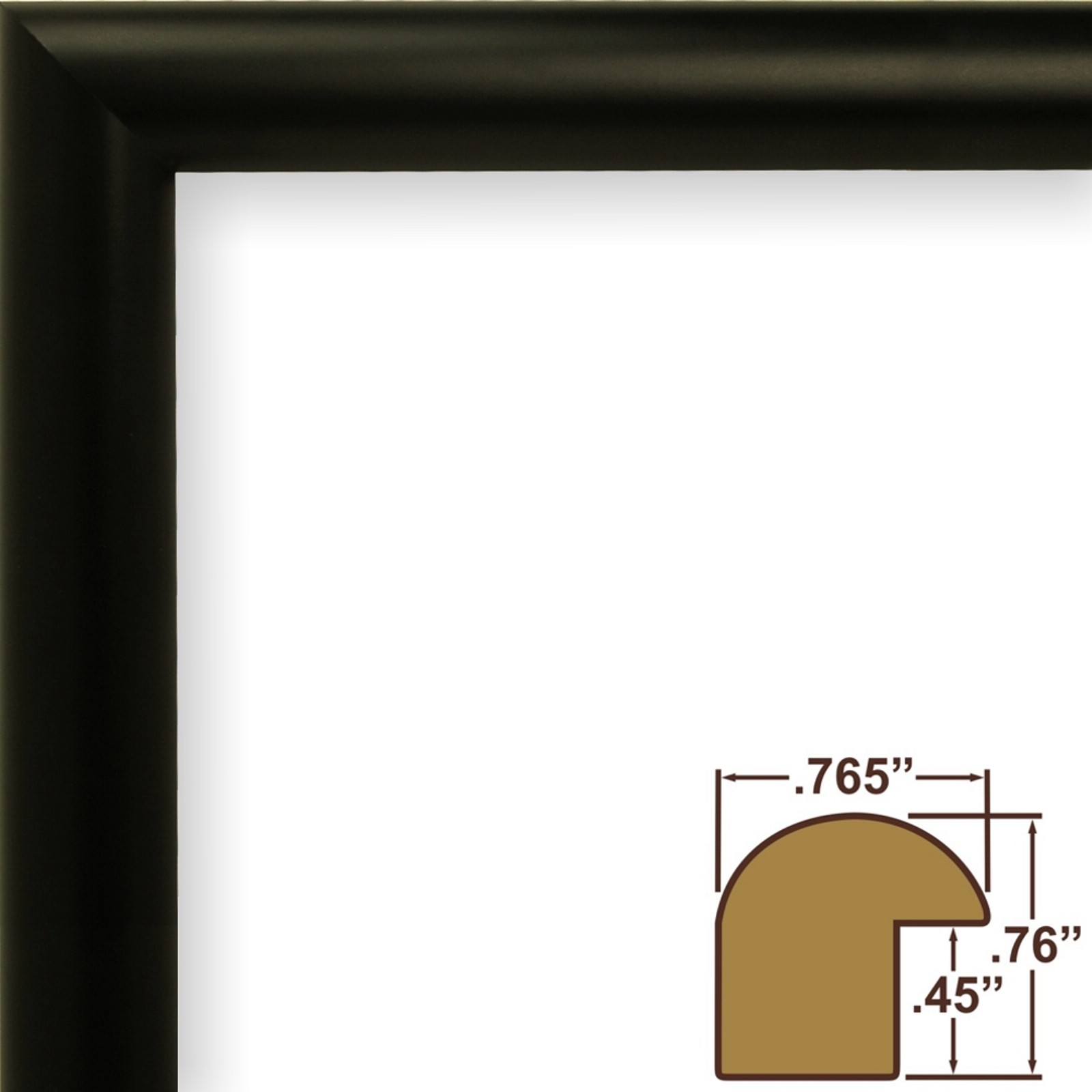 Craig Frames .75 Inch Wide Bullnose Satin Black Poster Frames & Picture Frames gallery