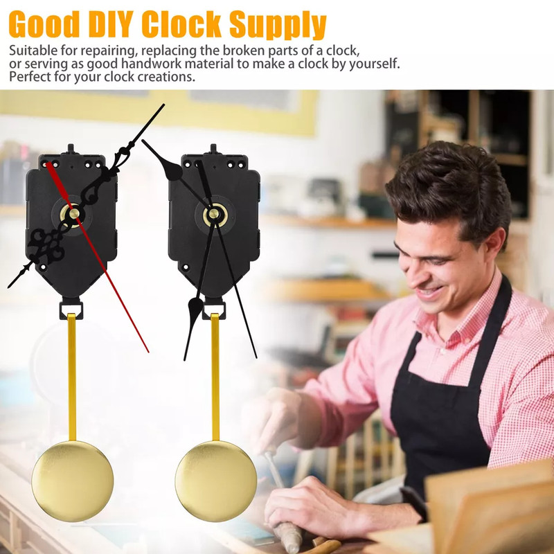 Replacement Quartz Clock Movement Mechanism DIY Repair Kit Tool Parts w/Pendulum gallery