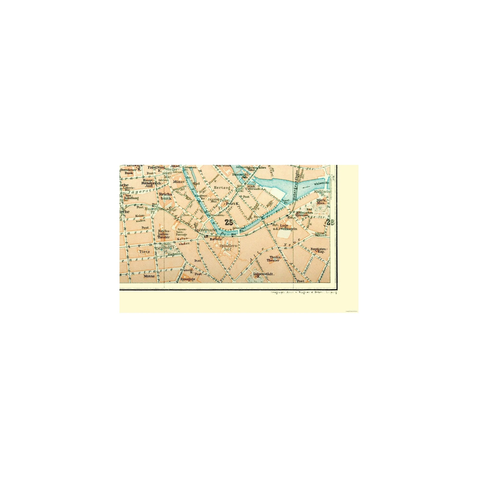Historic Map - Berlin Germany - Baedeker 1914 - Vintage Wall Art gallery