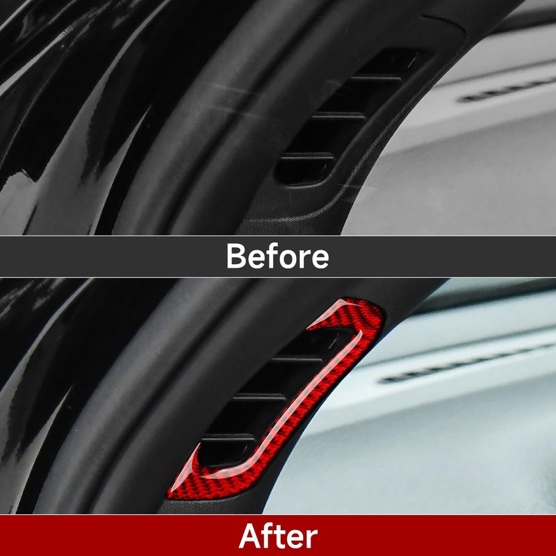 Pillar Air Vent Decals for Dodge Durango & Jeep Grand Cherokee WK2, Red Carbon gallery
