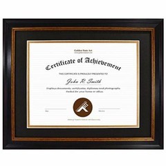 11×14 Diploma/Certificate Frame with Double Mat for 8.5×11 Document Real Glass