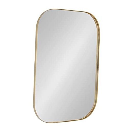 Rollo Modern Rounded Rectangle Mirror, 20 x 30, Silver, 30"L x 20"W Gold gallery