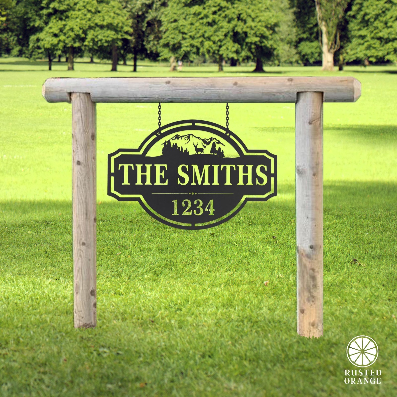 Personalized Metal Address Plaque: Rustic Wildlife Decor, House Number Sign gallery