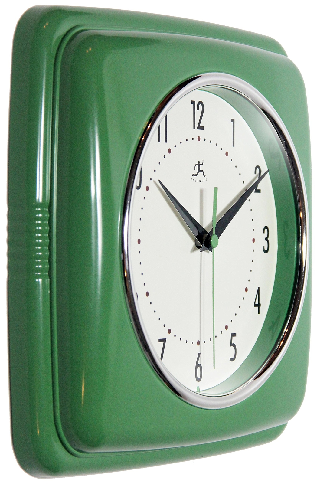 Square Silent Retro Wall Clock 9-Inch Mid Century Modern Kitchen Clock with ... gallery