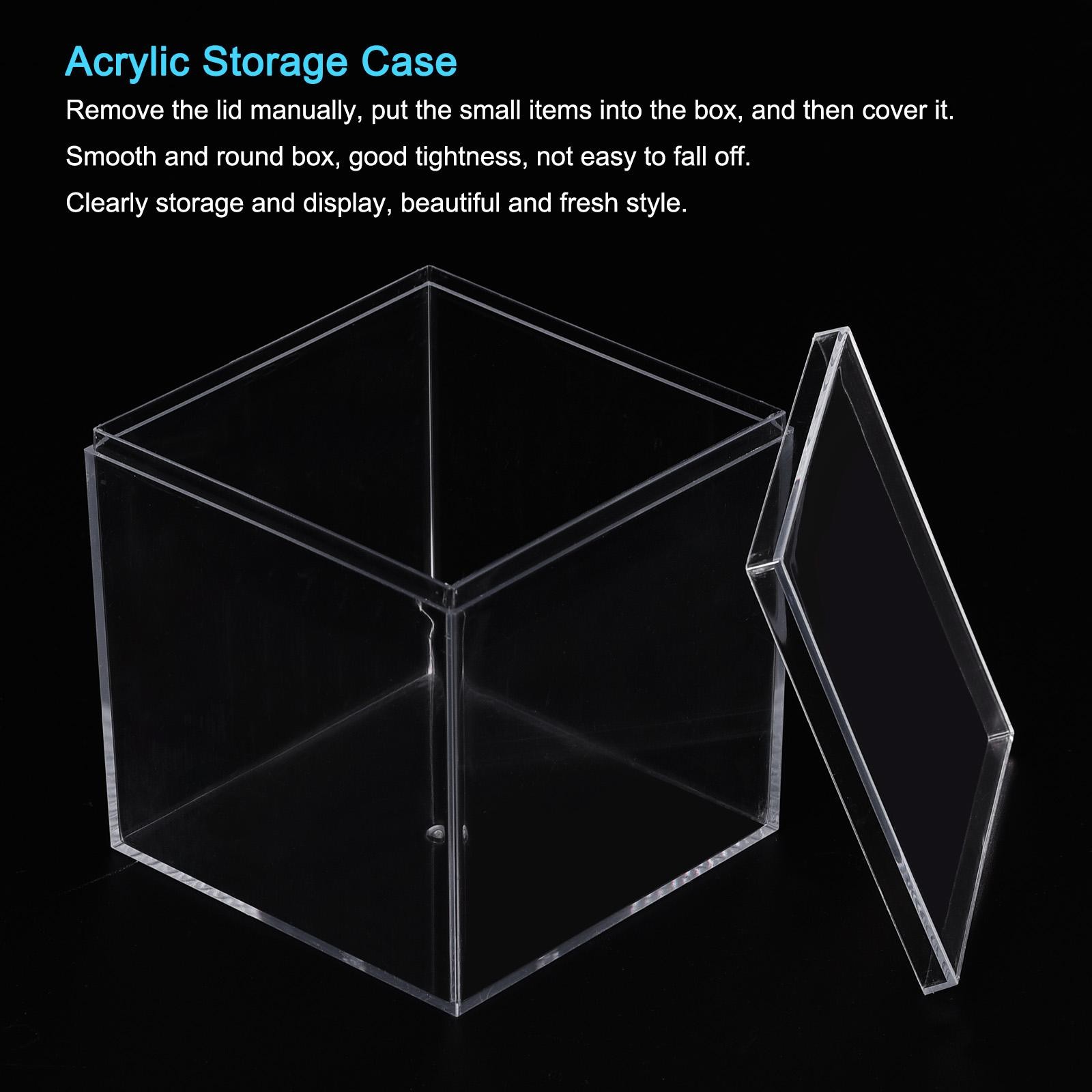4Pack Clear Acrylic Plastic Storage Box Square Case with Lid 7.5x7.5x7.5cm gallery