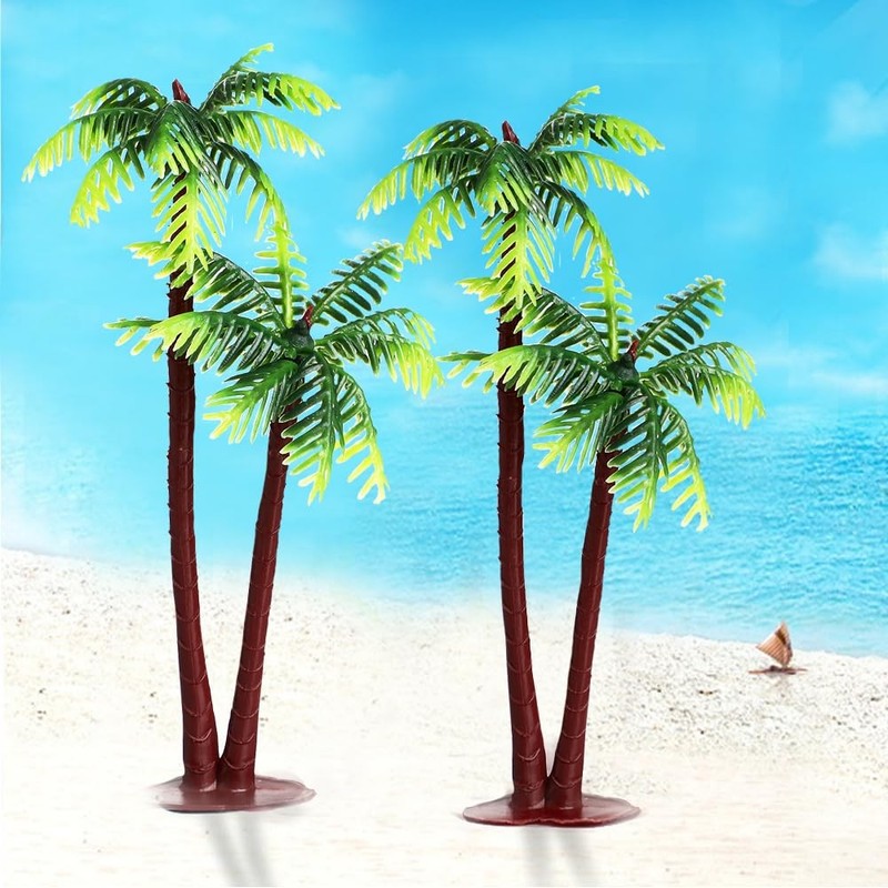 10pcs Plastic Palm Tree Model Trees - Miniature Palm Trees Fake Plastic Trees... gallery
