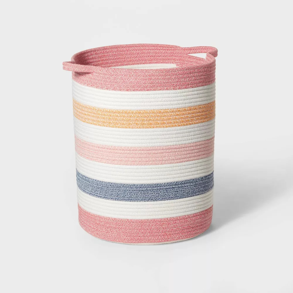 Multi Stripe Coiled Rope Storage Bin - Pillowfort gallery