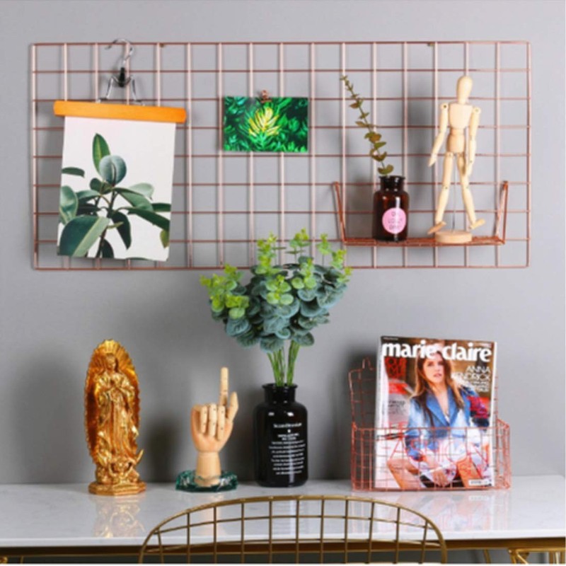 Multifunction Electroplated Bling Metal Mesh Grid Panel Wall Photo Artwork Di... gallery