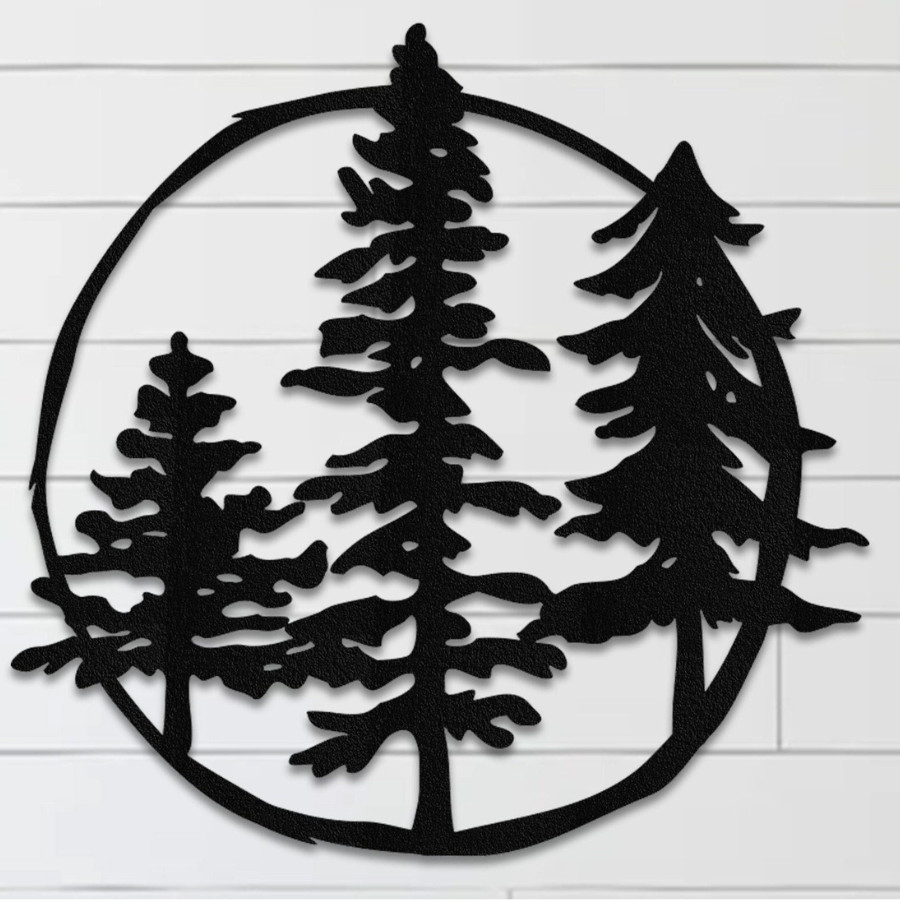 Personalized Pine Tree Metal Sign, Rustic Forest Wall Decor Gift gallery