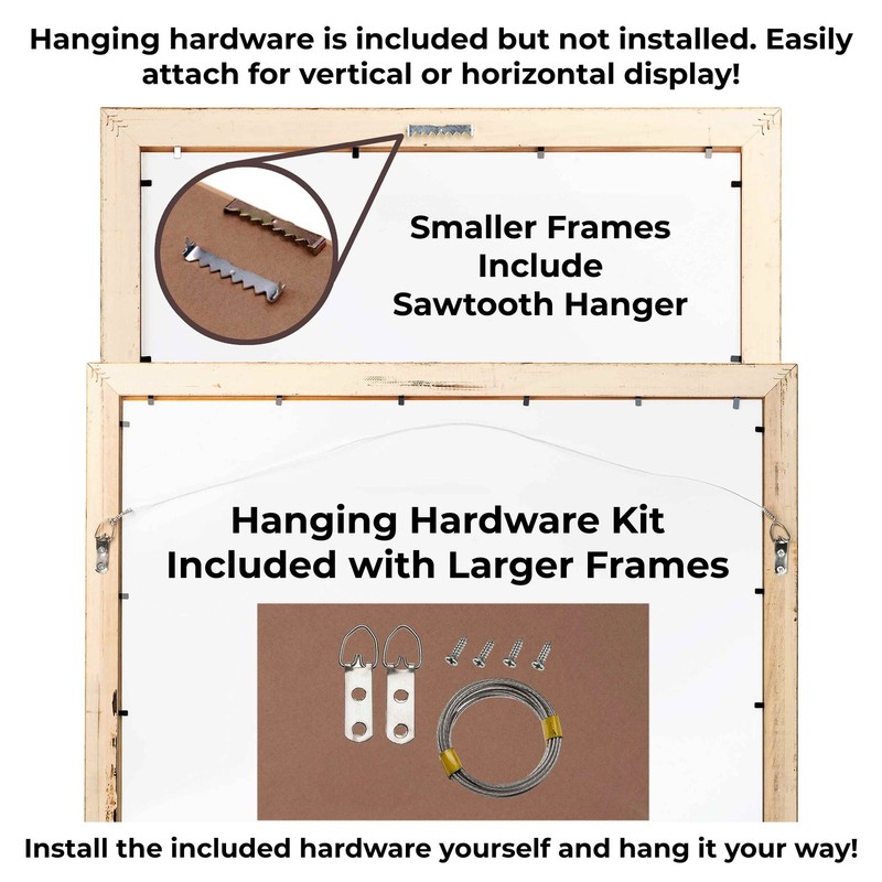 14x24 Frame Silver Grey Distressed Solid Wood Picture Frame | 0.75 Inch Moulding gallery