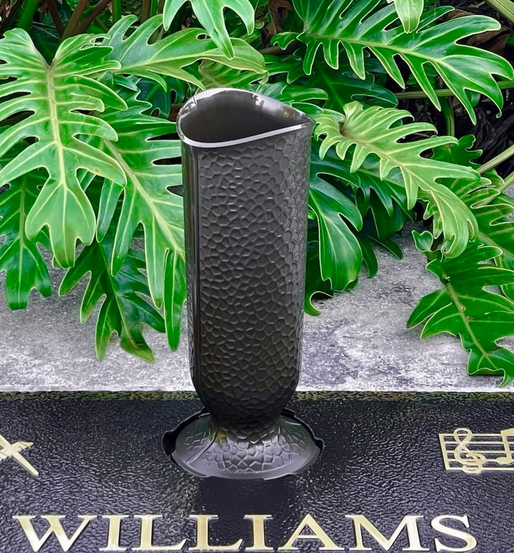 ' Ionic Vase - Replacement Cemetery Flower Vase - 4" D Base with 3 Flanges to Lo gallery