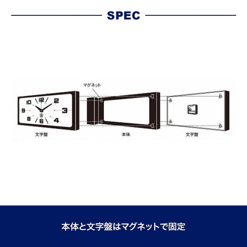 NEW DULTON Double Face Wall Clock Rectangle Green Magnet Type H21-0362DGN JAPAN gallery
