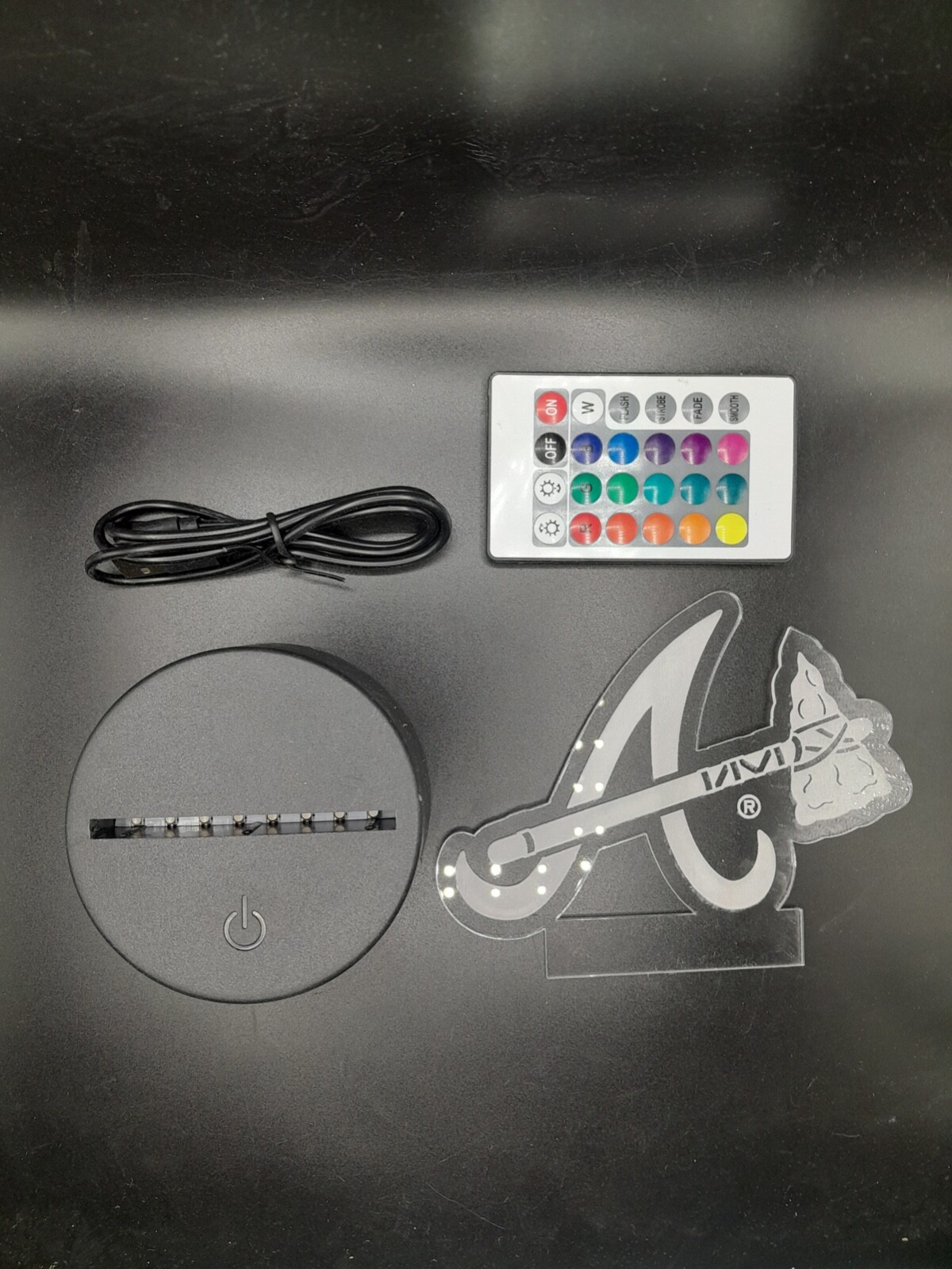 Edge Lit Tabletop Sign, Multi-Colored LED, Atlanta Braves Night Light gallery