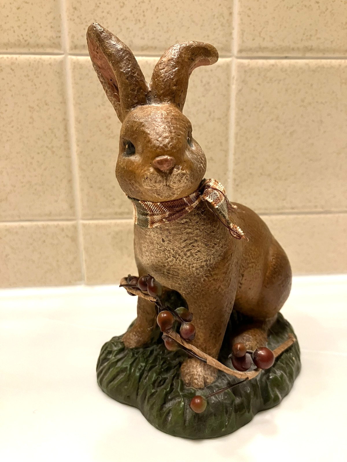 Brown Bunny Rabbit Resin Figurine Spring Easter Farmhouse 4 3/4"L x 6 1/4"H USA gallery