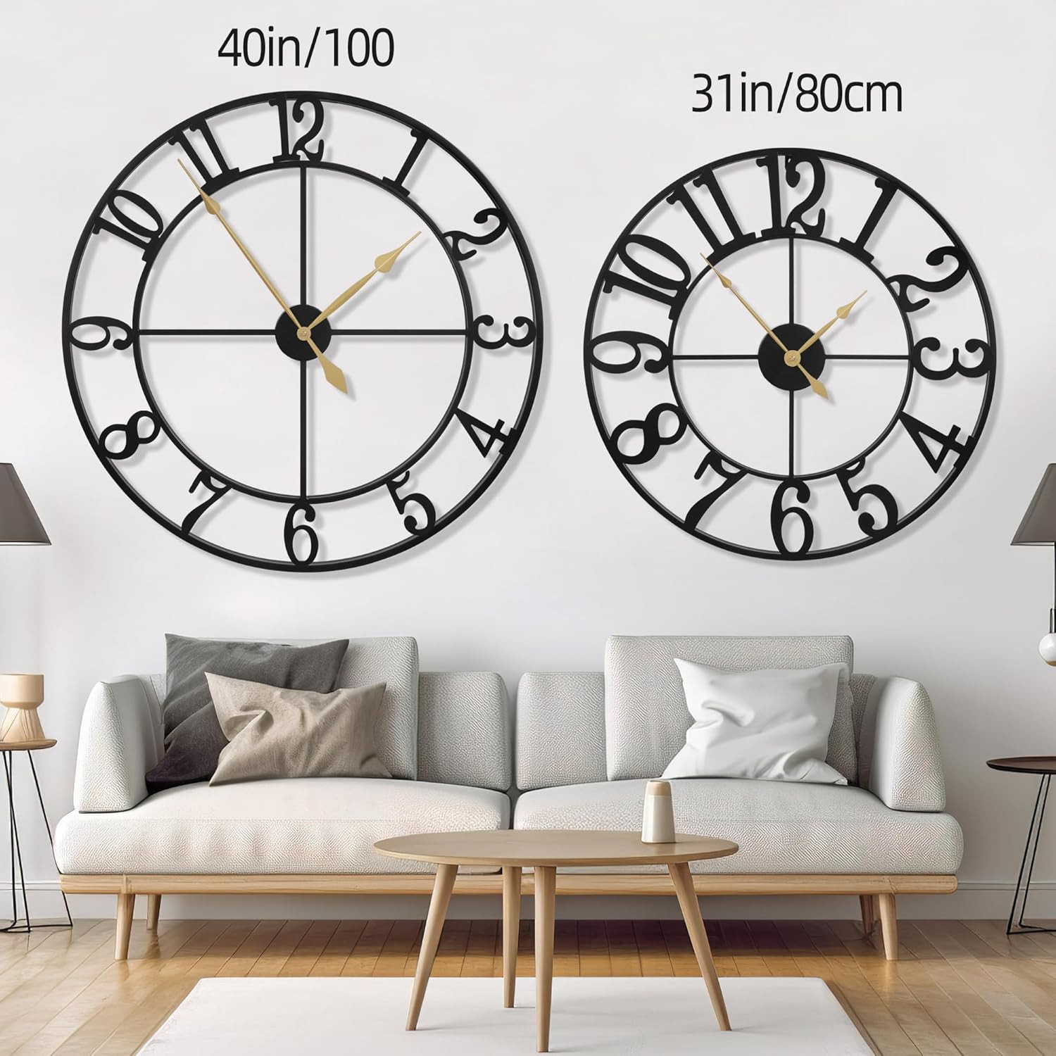 40 Inch Extra Large Wall Clock, Decorative Oversized Arabic Numerals Battery Ope gallery