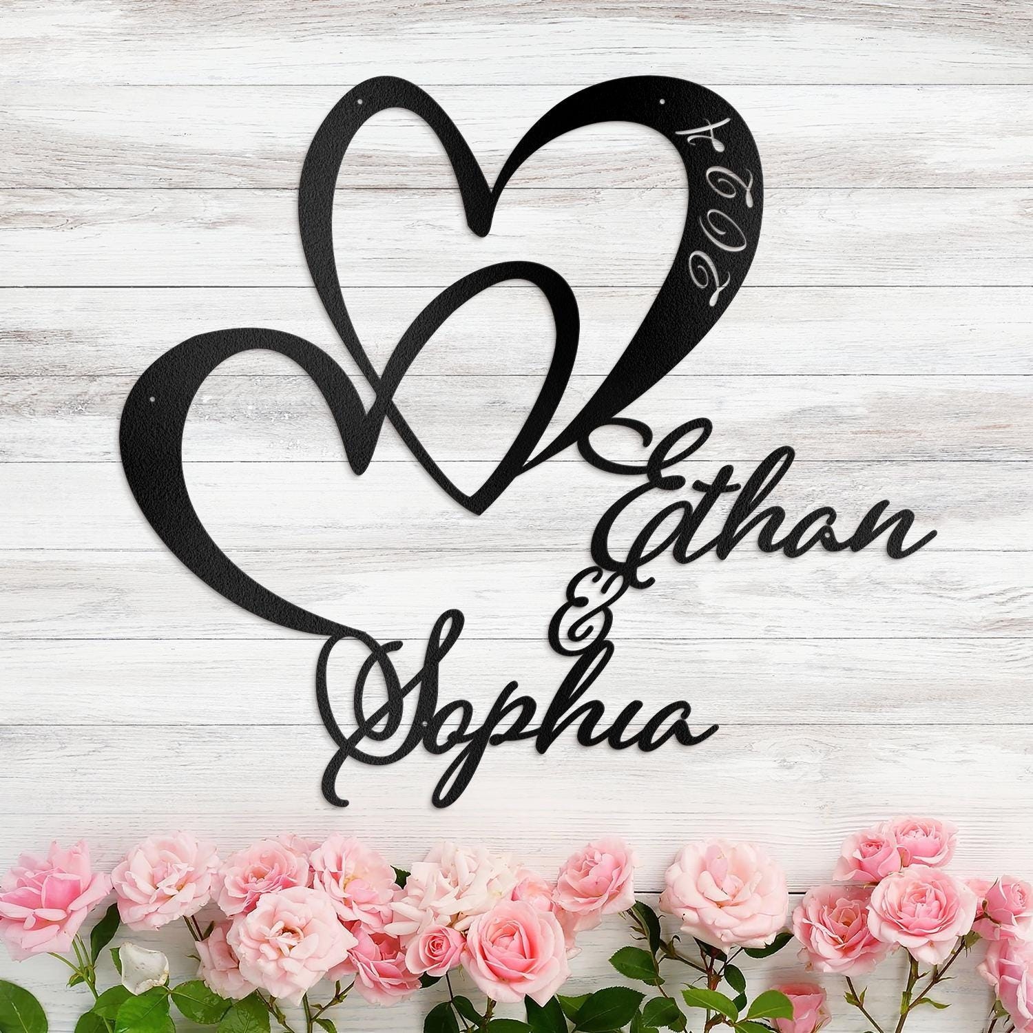 Personalized Wedding Heart Metal Sign, Custom Name Wall Decor gallery