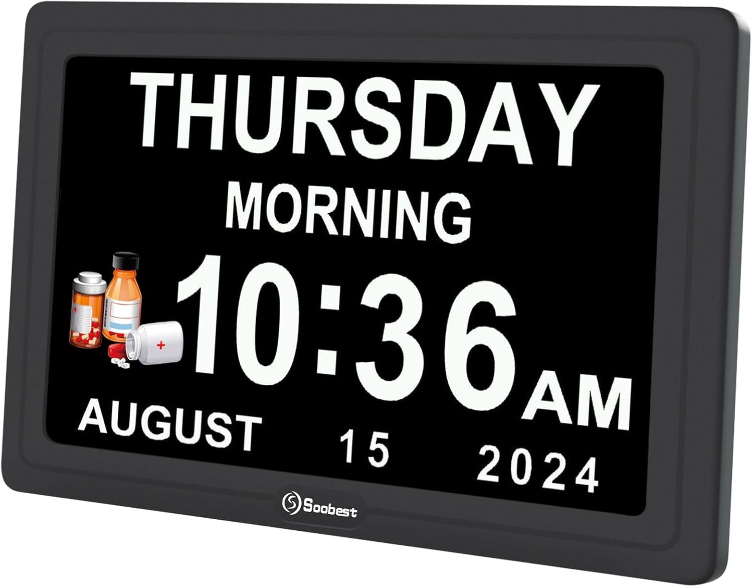 Digital Dementia Alarm Clock Large Display for Seniors, Plug in Electric Date... gallery