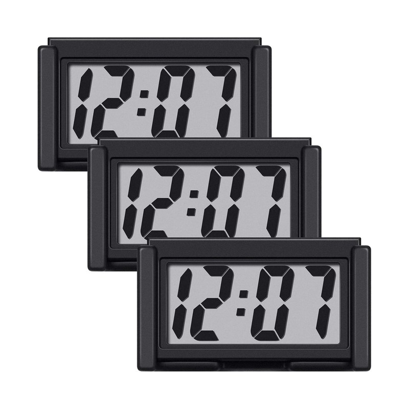 3PCS Small Digital Clock Mini Adhesive Stick On For Car Home Office Use New Set gallery