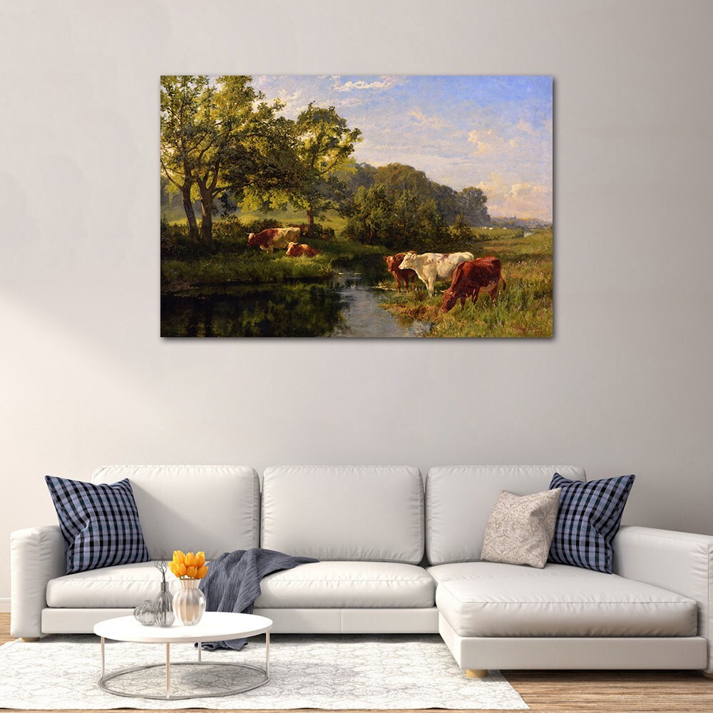 Retro Cottage Art Landscape Canvas Painting Poster Print Wall Art Picture Mural gallery