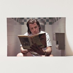 John Travolta Pulp Fiction Bathroom Toilet Scene Funny Wall Art Poster Print