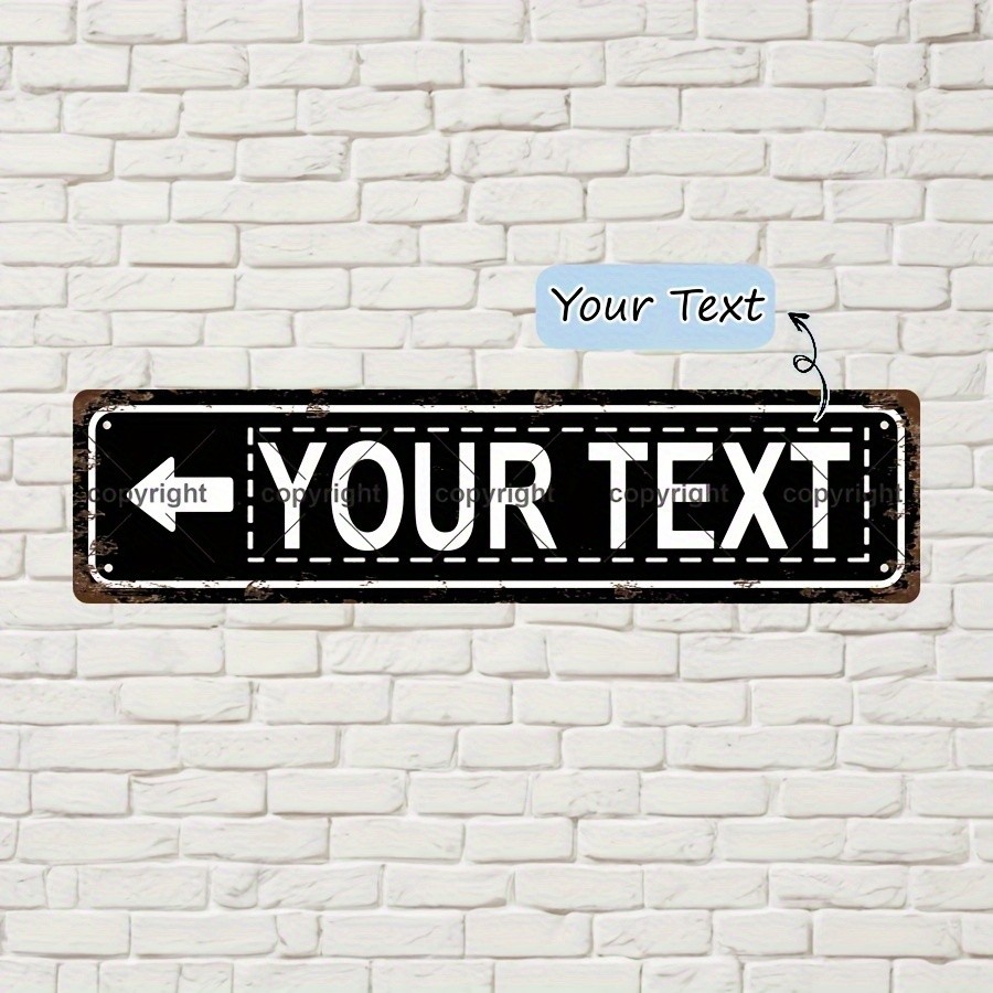 Custom Directional Arrow Metal Sign Personalized Text Vintage Wall Home Decor gallery