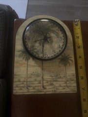 Palm Tree Desktop Or Wall Clock Working Battery Not Included