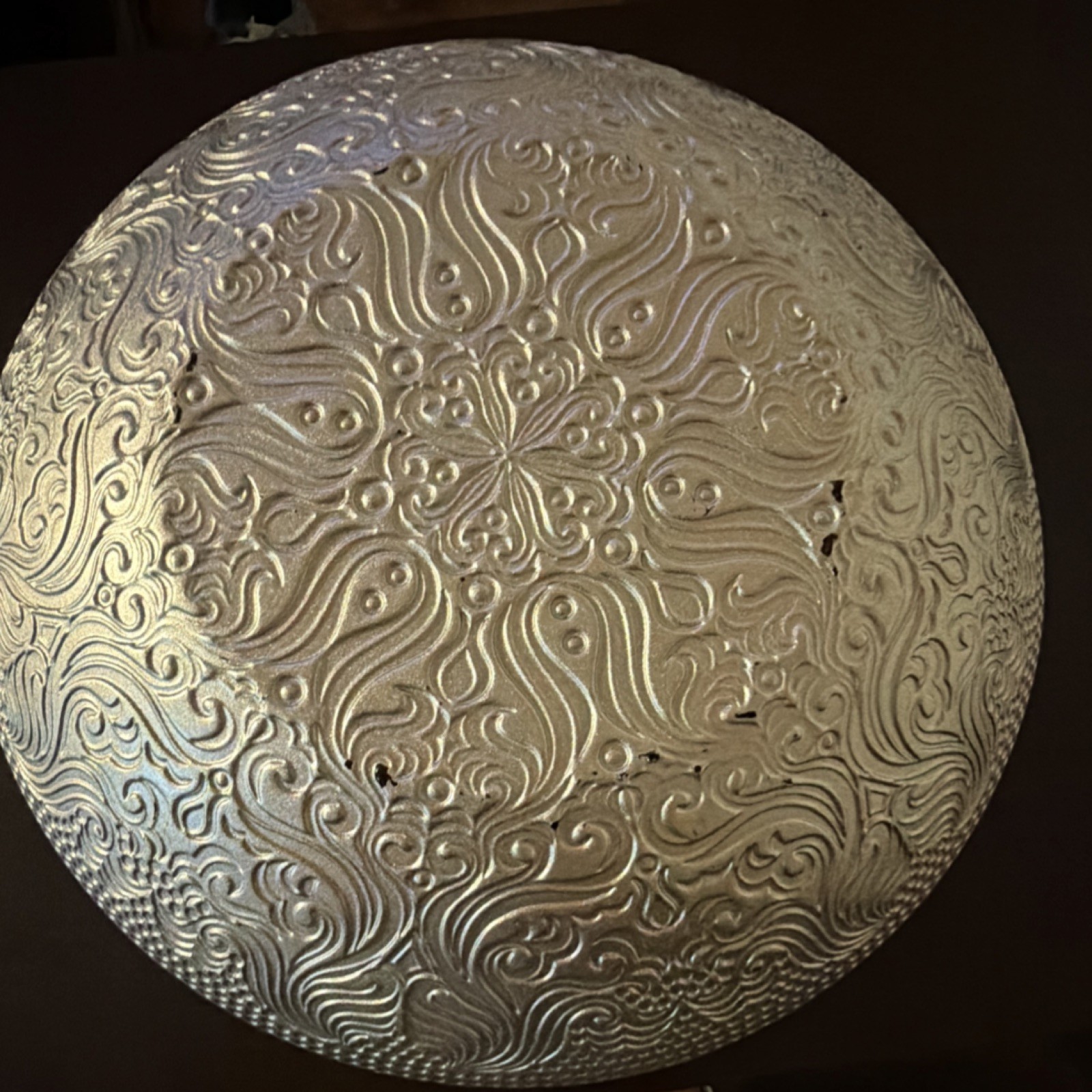 Metallic Abstract Round Decorative Plate Blue Silver Multicolor Home Décor gallery