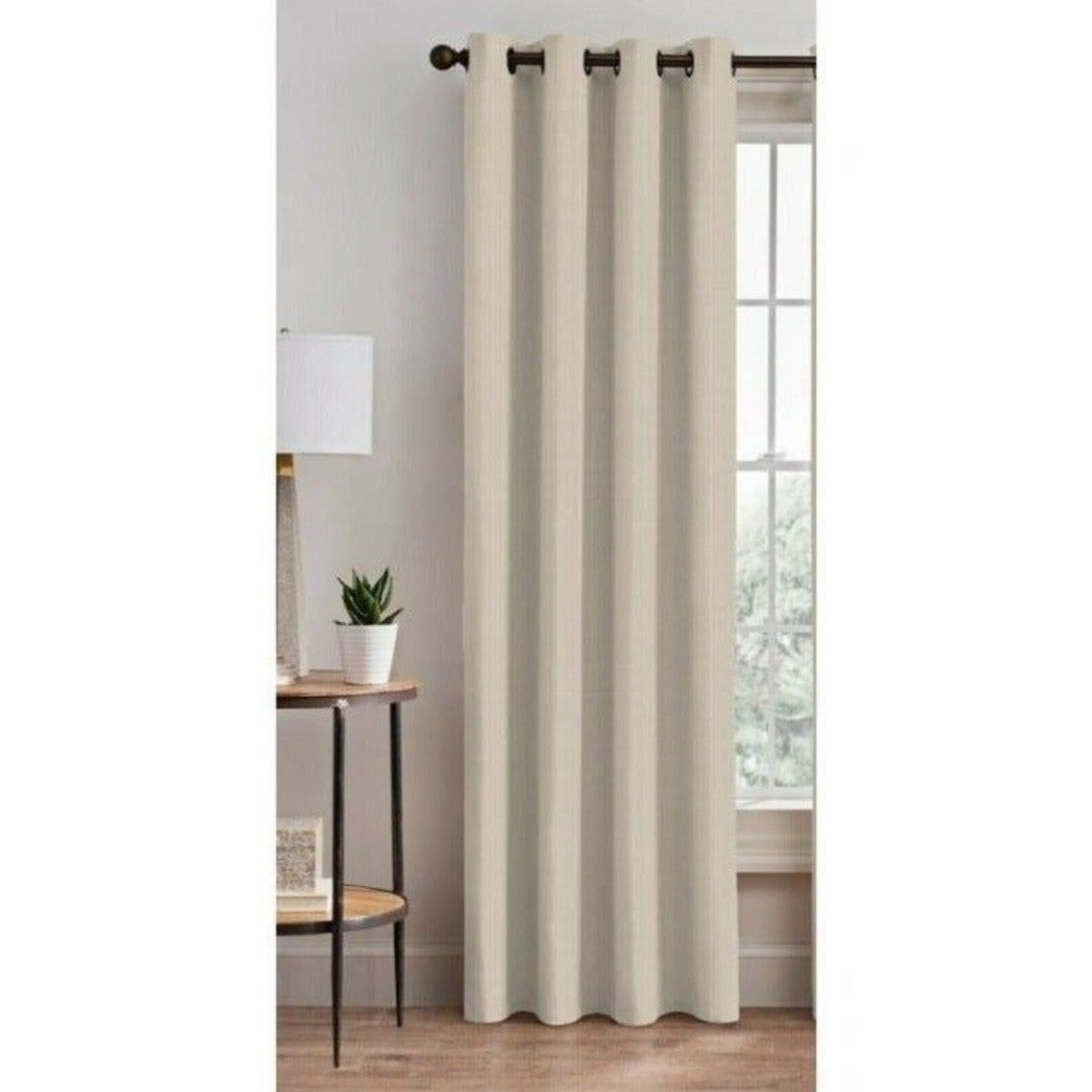 The Collection Vertical Pleat 84" Grommet Room Darkening Curtain Panel - Pearl gallery