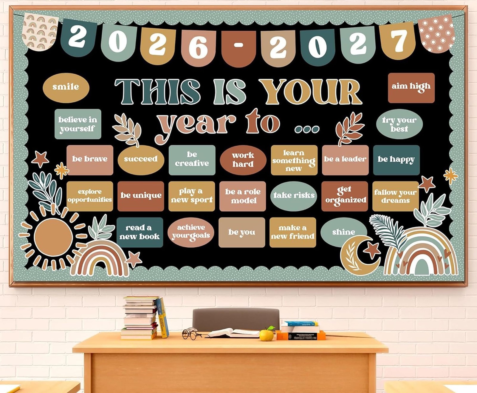 Classroom Bulletin Board Set Boho Motivational This is Your Year Decoration R... gallery