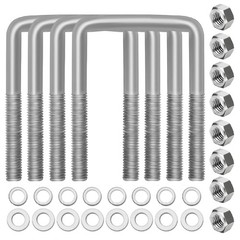 4 Pcs Hot Dipped Galvanized Square U-Bolts,1/2″ D x 3 1/16″ W x 4 5/16″ L,3 inch