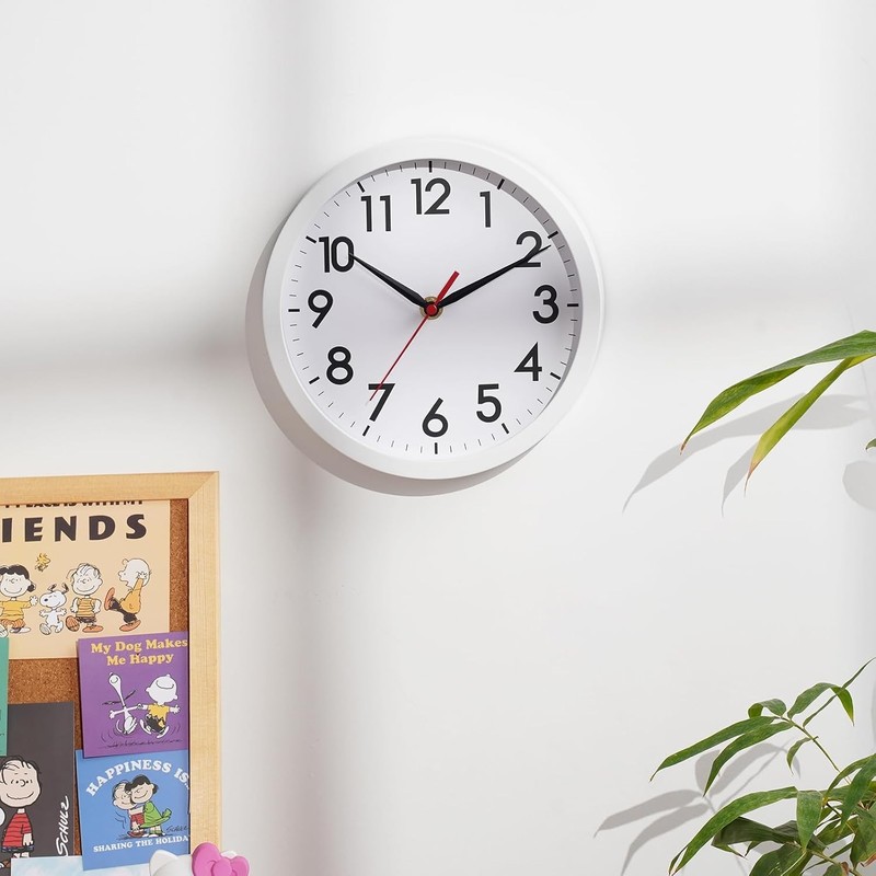 8-Inch Modern Silent Wall Clock - Battery Operated for Home & Office Elegance gallery