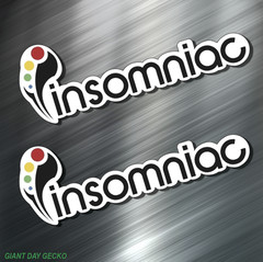 (2) TWO INSOMNIAC Vinyl Decal Sticker For Car Laptop Skateboard NEW EDM MUSIC