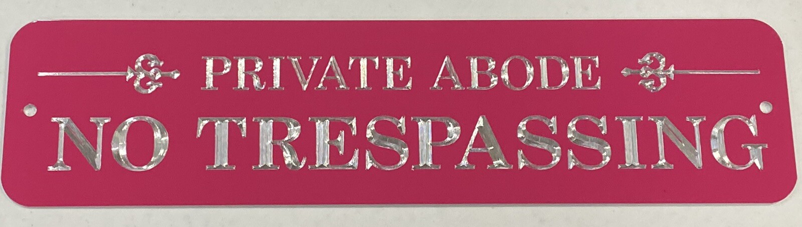 Engraved Custom YOUR Message Text Diamond Etched Pink Aluminum Metal 12x3 Sign gallery
